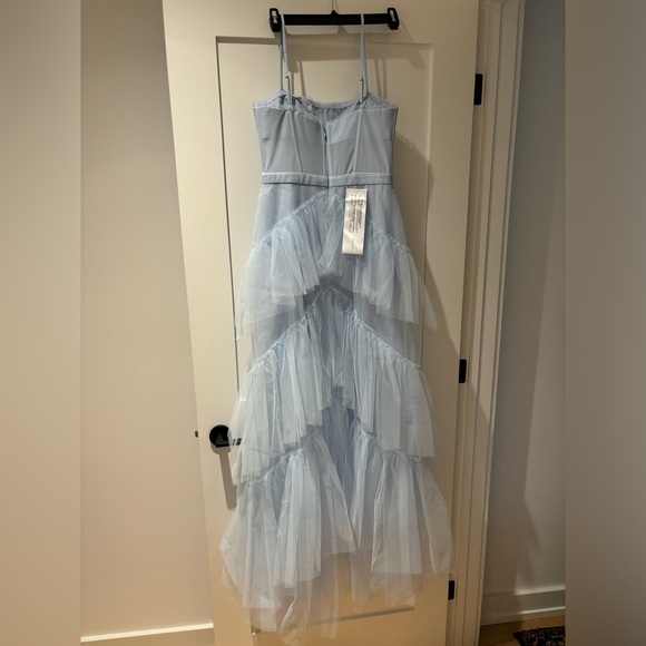 BCBG Oly Tiered Ruffle Tulle Gown Dress - Picture 3 of 4